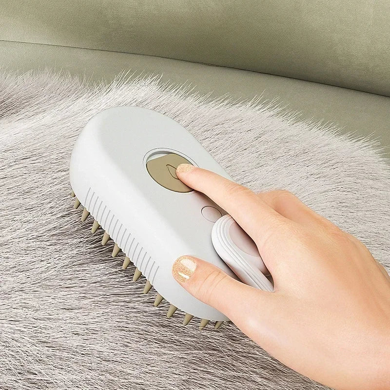 3-in-1 Pet Steam Brush for Cats and Dogs - Grooming, Hair Removal, and Massage Comb