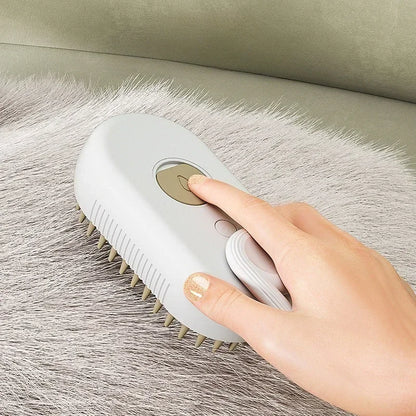 3-in-1 Pet Steam Brush for Cats and Dogs - Grooming, Hair Removal, and Massage Comb