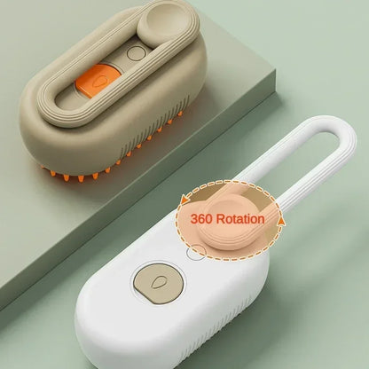 3-in-1 Pet Steam Brush for Cats and Dogs - Grooming, Hair Removal, and Massage Comb
