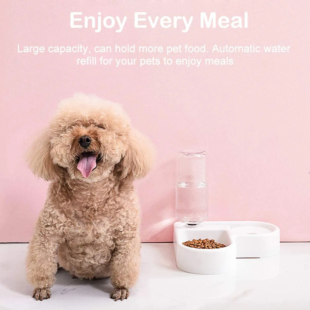 Automatic Pet Water Dispenser and Food Bowl for Dogs and Cats - Easy to Clean PP Material