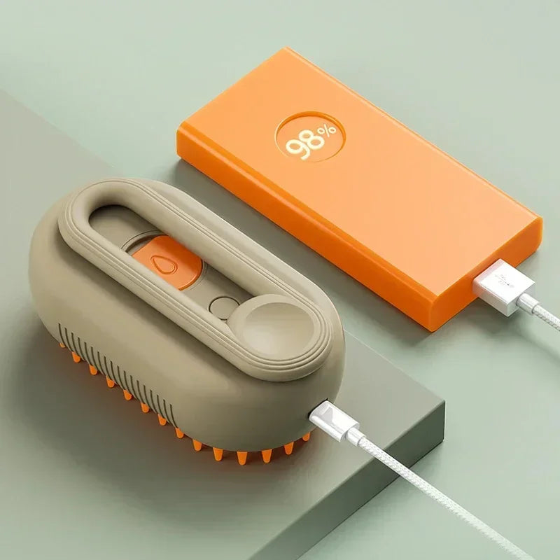 3-in-1 Pet Steam Brush for Cats and Dogs - Grooming, Hair Removal, and Massage Comb